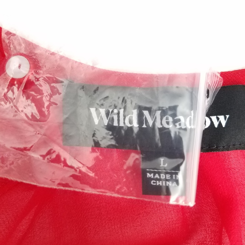 ⤵⏬Wild Meadow Satin Lace Red Babydoll Dress
Large - Picture 4 of 5